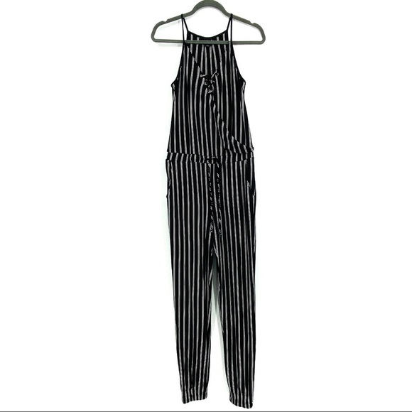Ethereal Pants - Ethereal Striped Jersey Strap Casual Jumpsuit Small Jumper